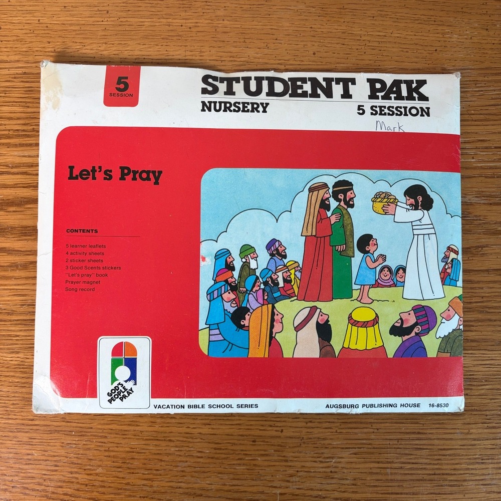 Vintage 1984 Let's Pray Nursery Student Pak VBS Record Activity Kit